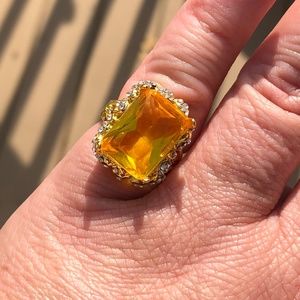 ⭐️NEW 14.22 CT Lab Created Citrine Fashion Ring Size 7